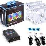 Lian Li UNI Fan AL AL120 RGB Daisy Chain ARGB 120mm UF-AL120-3W White x3 Computer Case Fans