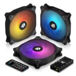 ASIAHORSE WD-001 Series 120mm Case Fan with Controller RGB Computer Case Fans 3 Pack