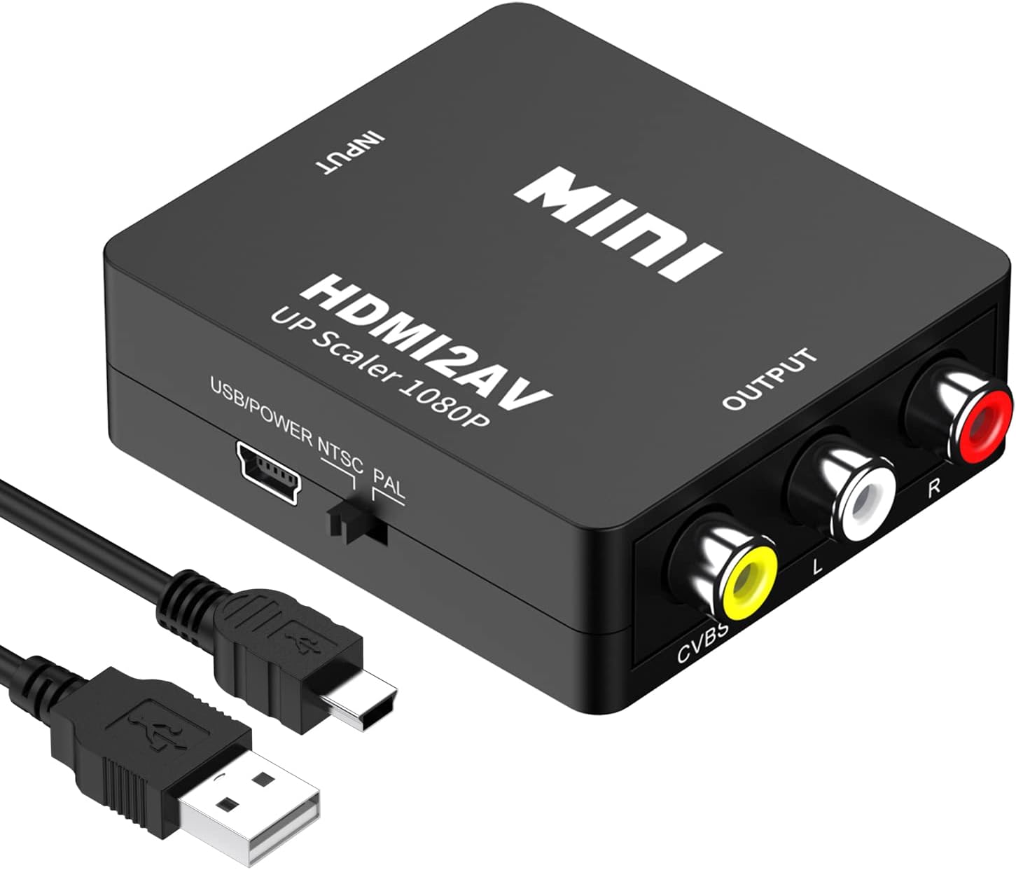 61vv9d8Z1OL._AC_SL1500_ HDMI to AV Converter, HDMI to RCA Adapter, 1080p Video Converter Adapter - Image 1