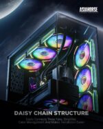 AsiaHorse COSMIQ Uni Fan Daisy Chain 120mm RGB Gaming Computer Case Fans 3Pack - Image 6