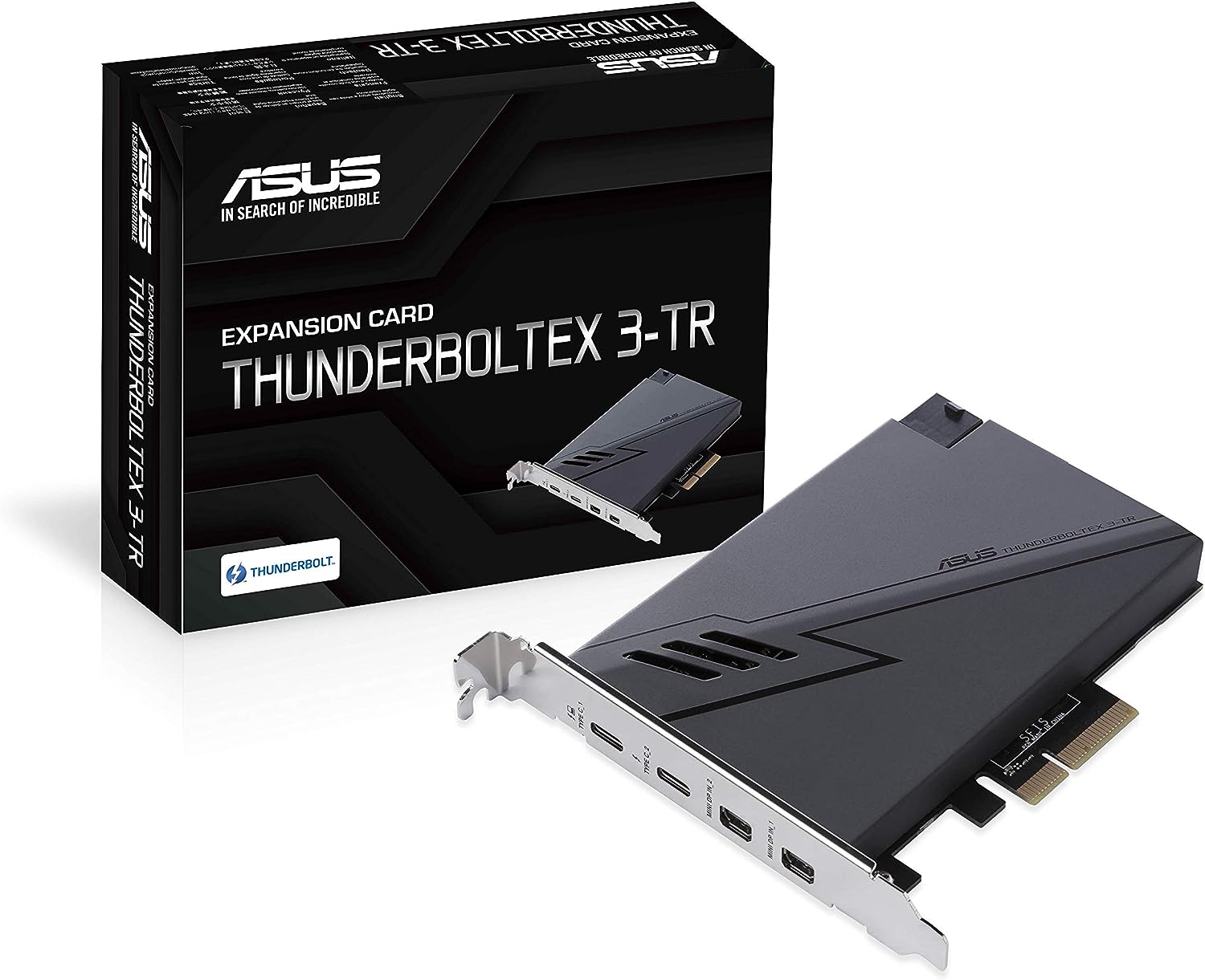 81BQmxDHv+L._AC_SL1500_ ASUS ThunderboltEX 3-TR Expansion Card 2 x Thunderbolt™ 3 USB Type-C® ports with 100w USB quick charge, 2 x mini DisplayPort - Image 1