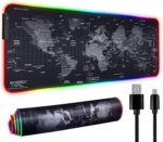 World Map RGB Gaming Mouse Pad XL Rubber USB Wired | 80*30cm Gamer