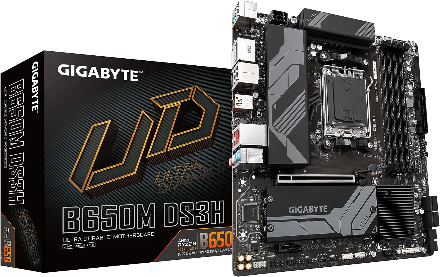 81bp66YPXwL._AC_SL1500_ Gigabyte B650M DS3H AMD AM5 Micro-ATX Desktop Gaming Motherboard - Image 1