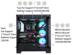 SAMA A711 Tempered Glass 4x ARGB Fans Type-C ATX Mid Tower Gaming Computer Case Black - Image 3