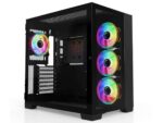 SAMA A711 Tempered Glass 4x ARGB Fans Type-C ATX Mid Tower Gaming Computer Case Black