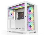 SAMA A711 Tempered Glass 4x ARGB Fans Type-C ATX Mid Tower Gaming Computer Case White