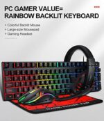 T-Wolf Gaming Combo TF800 Keyboard Mouse Headphone Mouse Pad Wired LED RGB Backlight Bundle For Gaming. - Image 6