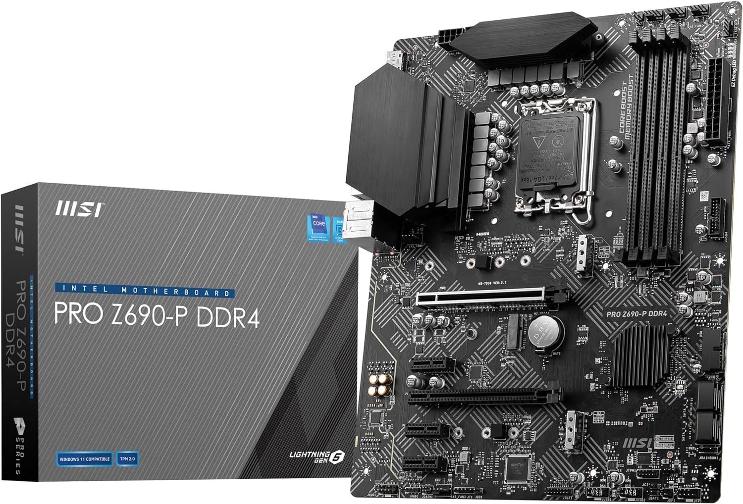 81fcHporj2L._AC_SL1500_ MSI PRO Z690-P DDR4 LGA 1700 Intel Z690 SATA 6Gb/s ATX Intel Desktop Gaming Pc Motherboard - Image 1