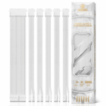 AsiaHorse Power Supply Sleeved Cable, 18AWG PSU Extension Cable Kit of White Connector, 1x24Pin/2x4+4 EPS/3x6+2 PCI-E, 30cm Length with Comb