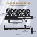 AsiaHorse Graphics Card Cooler with ARGB 5V 3Pin LED and Three 80mm Fans, RGB LED Graphics Card Holder, GPU Cooler-Black - Image 6
