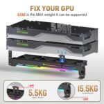 AsiaHorse Graphics Card Cooler with ARGB 5V 3Pin LED and Three 80mm Fans, RGB LED Graphics Card Holder, GPU Cooler-Black - Image 7