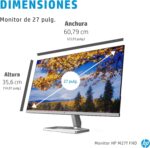 HP M27f Monitor - 27 Inch Screen, Full HD IPS Display, 75Hz, 5ms Response Time, VGA, 2xHDMI, TFT Monitor Silver/Black - Image 4