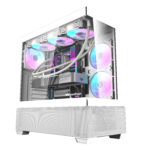 Darkflash DS900 Air Panoramic Full Vision Tempered Glass Slide Panel Luxury PC Gaming Case (White)