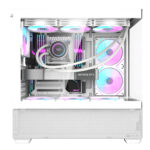 Darkflash DS900 Air Panoramic Full Vision Tempered Glass Slide Panel Luxury PC Gaming Case (White) - Image 5