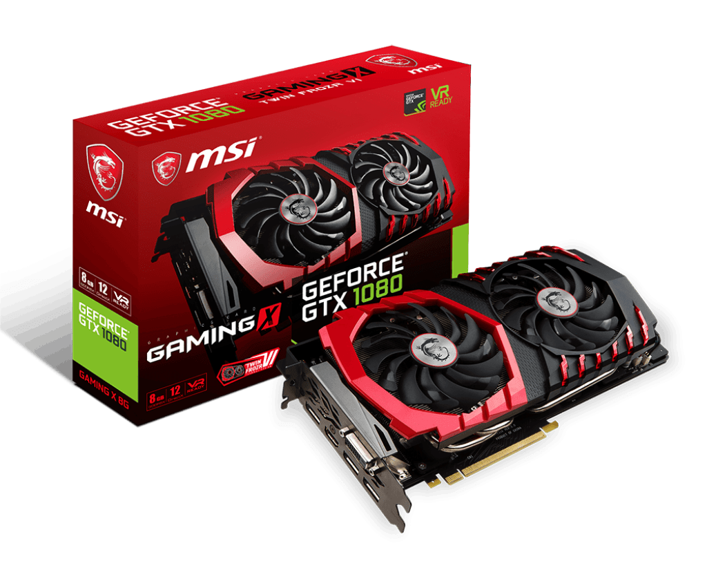 1024 (54) MSI Gaming GeForce GTX 1080 8GB GDDR5X SLI VR Ready Graphics Card (GTX 1080 GAMING X 8G) - Image 1