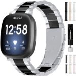 Intoval Band for Fitbit Versa 4 / Fitbit Versa 3 / Fitbit Sense 2 / Fitbit Sense for Women Men Classic Stainless Steel Bands of Premium