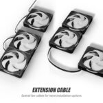 upHere U2C Case Fan 120mm Black 5V ARGB SYNC PWM Silent Computer Cooling Fans All in One Daisy Chain AIO 3-Pack,U2C-3 - Image 5