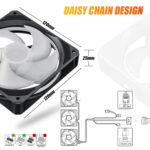 upHere U2C Case Fan 120mm Black 5V ARGB SYNC PWM Silent Computer Cooling Fans All in One Daisy Chain AIO 3-Pack,U2C-3 - Image 6