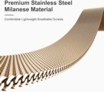 Fitbit Versa 3/Versa 4 and Fitbit Sense/Sense 2 Smartwatch, Stylish Fashionable Stainless Steel Milanese Metal Loop Wristbands - Image 7