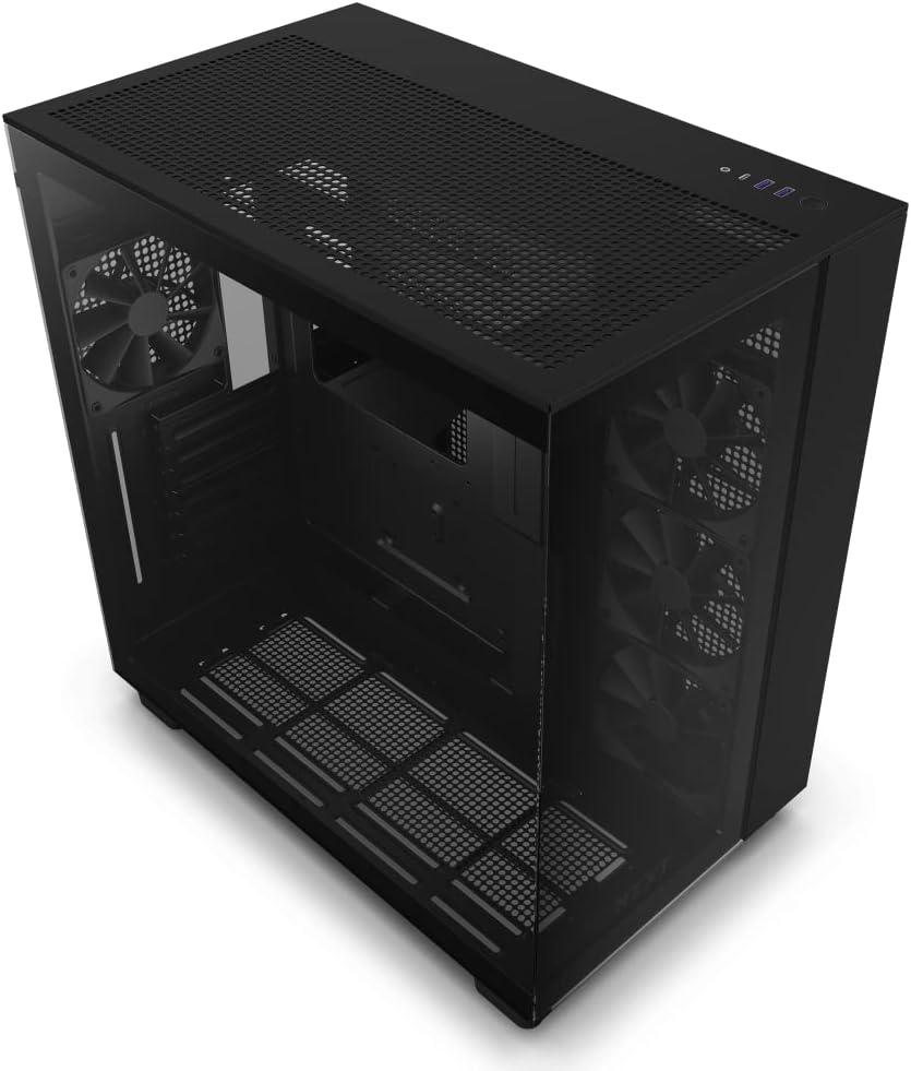 H9 Flow Computer Case NZXT H9 Flow CM-H91FB-01 Dual-Chamber ATX Mid-Tower Gaming Pc Computer Case Black - Image 1