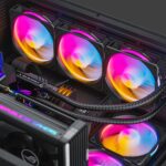 upHere U2C Computer Case Fan 120mm Black 5V ARGB SYNC PWM Silent Computer Cooling Fans All in One Daisy Chain AIO 6-Pack,U2C-6 - Image 3