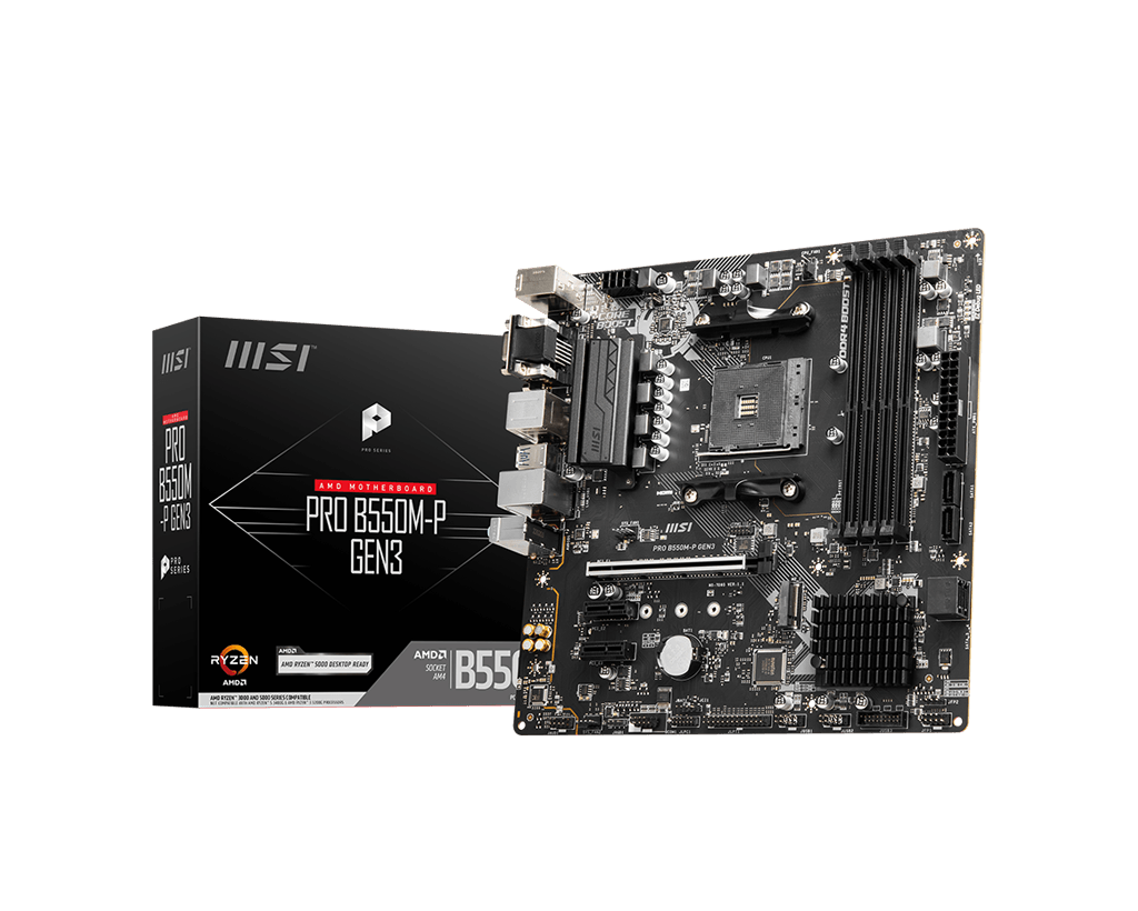 MSI PRO B550M-P GEN3 AMD Motherboard MSI PRO B550M-P GEN3 AMD Motherboard