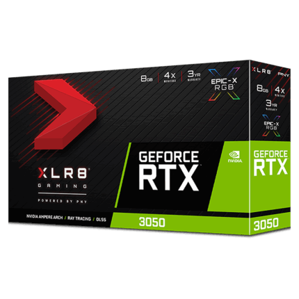 PNY NVIDIA GeForce RTX 3050 XLR8 Gaming REVEL EPIC-X RGB Dual Fan Edition Graphics Card