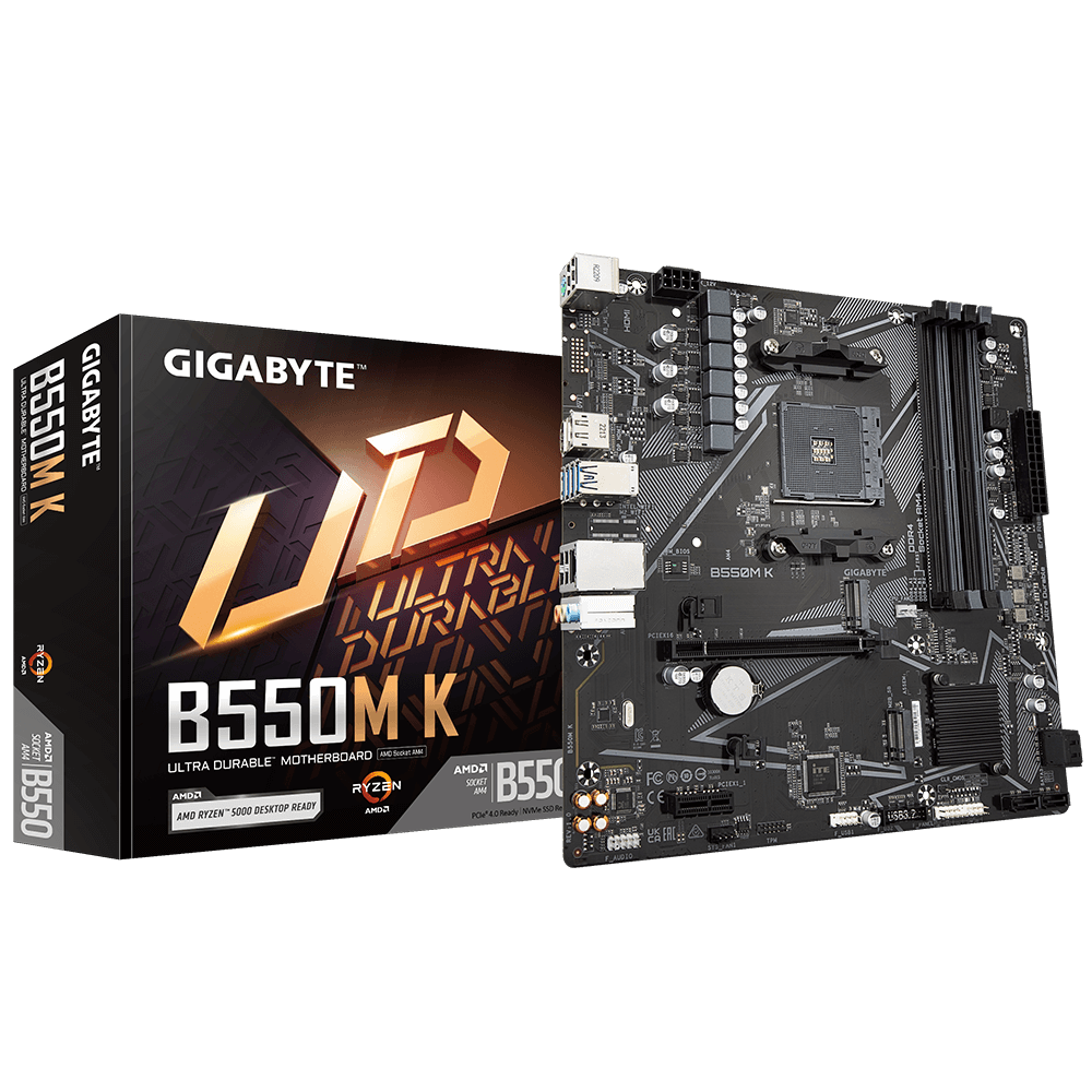 Gigabyte B550M K AM4 Micro-ATX Gaming Motherboard Gigabyte B550M K AM4 Micro-ATX Gaming Motherboard