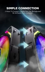 AsiaHorse COSMIQ Uni Fan Daisy Chain 120mm RGB Gaming Computer Case Fans 3Pack