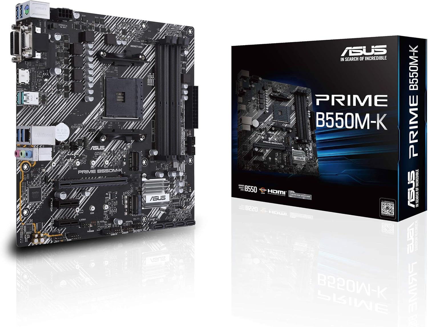 ASUS PRIME B550M-K AM4 Micro ATX AMD Gaming Motherboard ASUS PRIME B550M-K AM4 Micro ATX AMD Gaming Motherboard