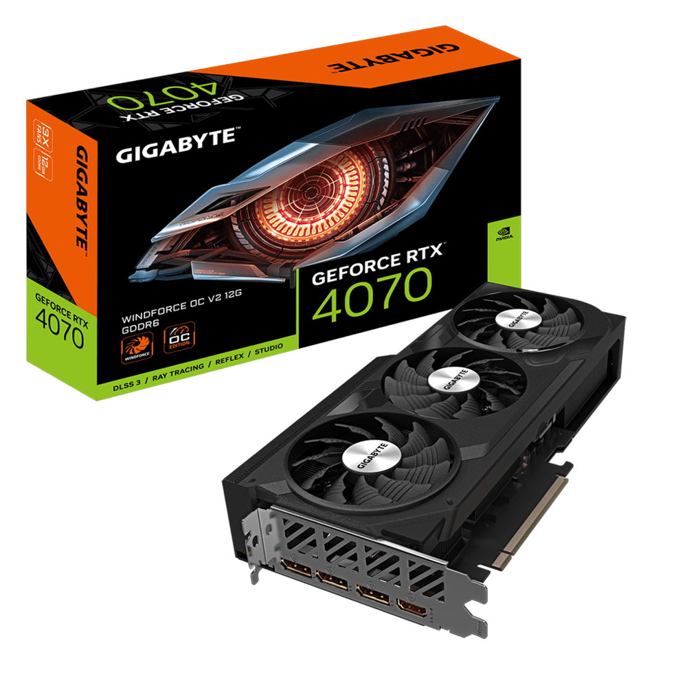 GeForce RTX™ 4070 WINDFORCE OC V2 12G-01 Gigabyte GeForce RTX 4070 GAMING OC 12G - Graphics Card