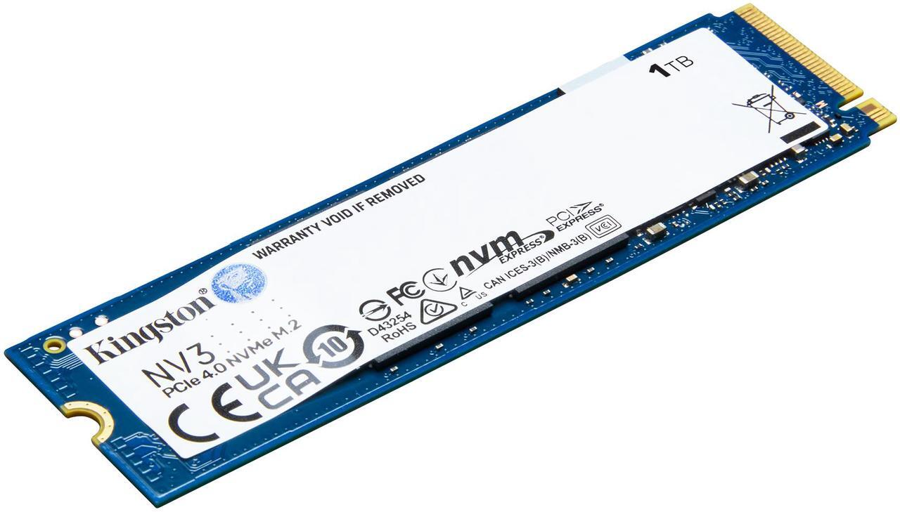 Kingston NV3 1TB M.2 2280 NVMe SSD | PCIe 4.0 Gen 4x4 | Up to 6000 MB/s | SNV3S/1000G Kingston NV3 1TB M.2 2280 NVMe SSD | PCIe 4.0 Gen 4x4 | Up to 6000 MB/s | SNV3S/1000G