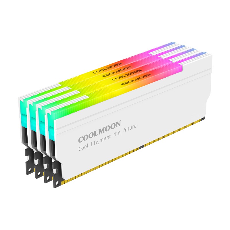 H4f058e78460d4eb6add456b573b1a732v Coolmoon CM-RA1 ARGB Memory RAM Cooler DDR Heatsink - Image 1