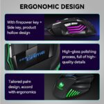 Gaming Mouse, Ergonomic RGB Gaming Mouse Wired with Adjustable DPI