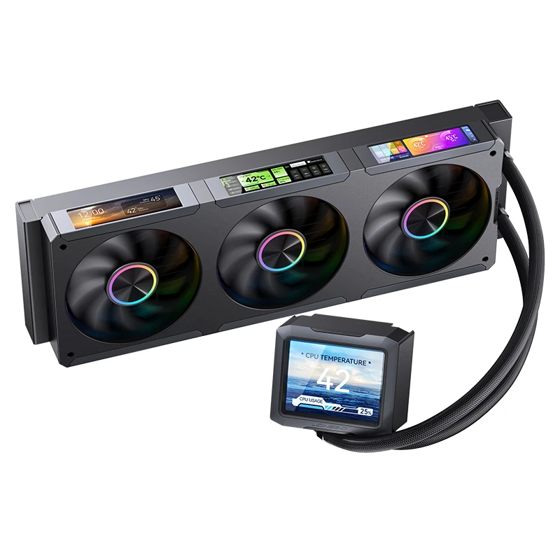 Jonsbo TF3-360SC Water Cooled Radiator Screen Display ARGB Integrated 360 AIO CPU Liquid Cooling TF3-360SCW LGA115X 1700 1851 1200 2011 AM4 AM5 Jonsbo TF3-360SC Water Cooled Radiator Screen Display ARGB Integrated 360 AIO CPU Liquid Cooling TF3-360SCW LGA115X 1700 1851 1200 2011 AM4 AM5