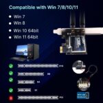 AC1200 PCIe WiFi Card for Gaming Desktop PC Bluetooth Dual Band Wireless Network Card For Gaming and Streaming