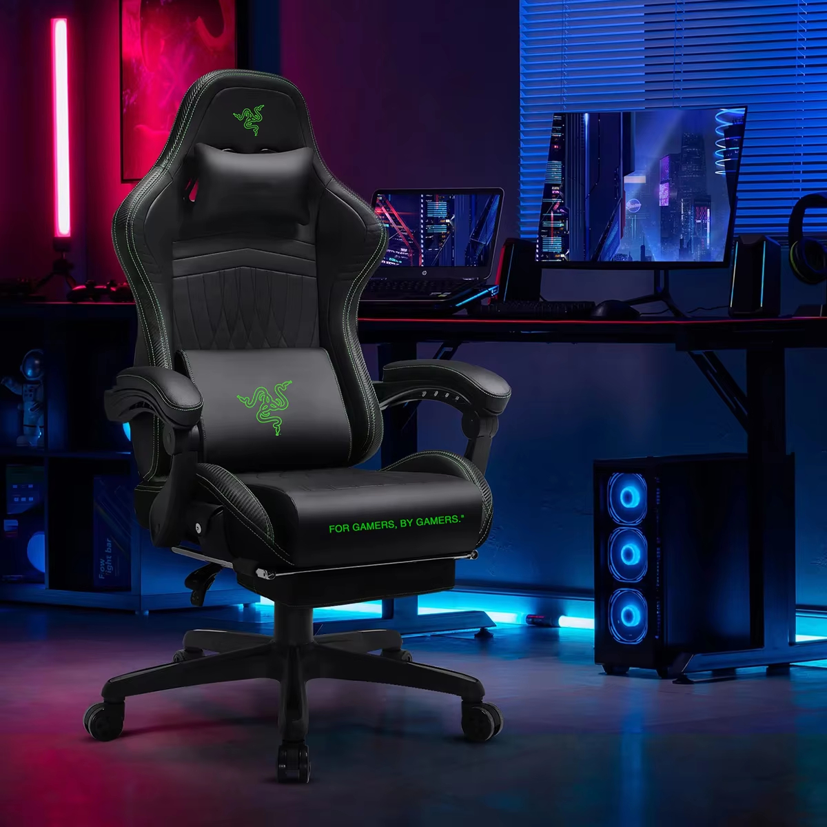 Razer Ergonomic Gaming Chair Black/Green. Razer Ergonomic Gaming Chair Black/Green.