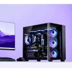 JONSBO TK-3 One-Piece Curved Glass ATX Mid Tower Gaming Pc Case Black
