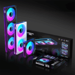 LOVINGCOOL Coherent LG Pro-240 PC Fan Digital Display Siamese Building Block ARGB Chassis Case Fan Black