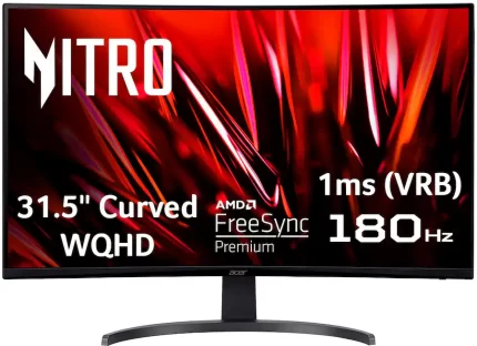 Acer Nitro EDB323QU Gaming 31.5" Curved WQHD 1440P 180Hz 1ms FreeSync Premium Gaming Monitor