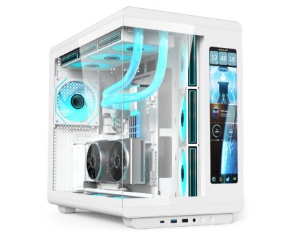 SOEYI U600 Dual Chamber ATX Mid Tower Modern Aesthetic Gaming Pc Case with 2.5K LCD