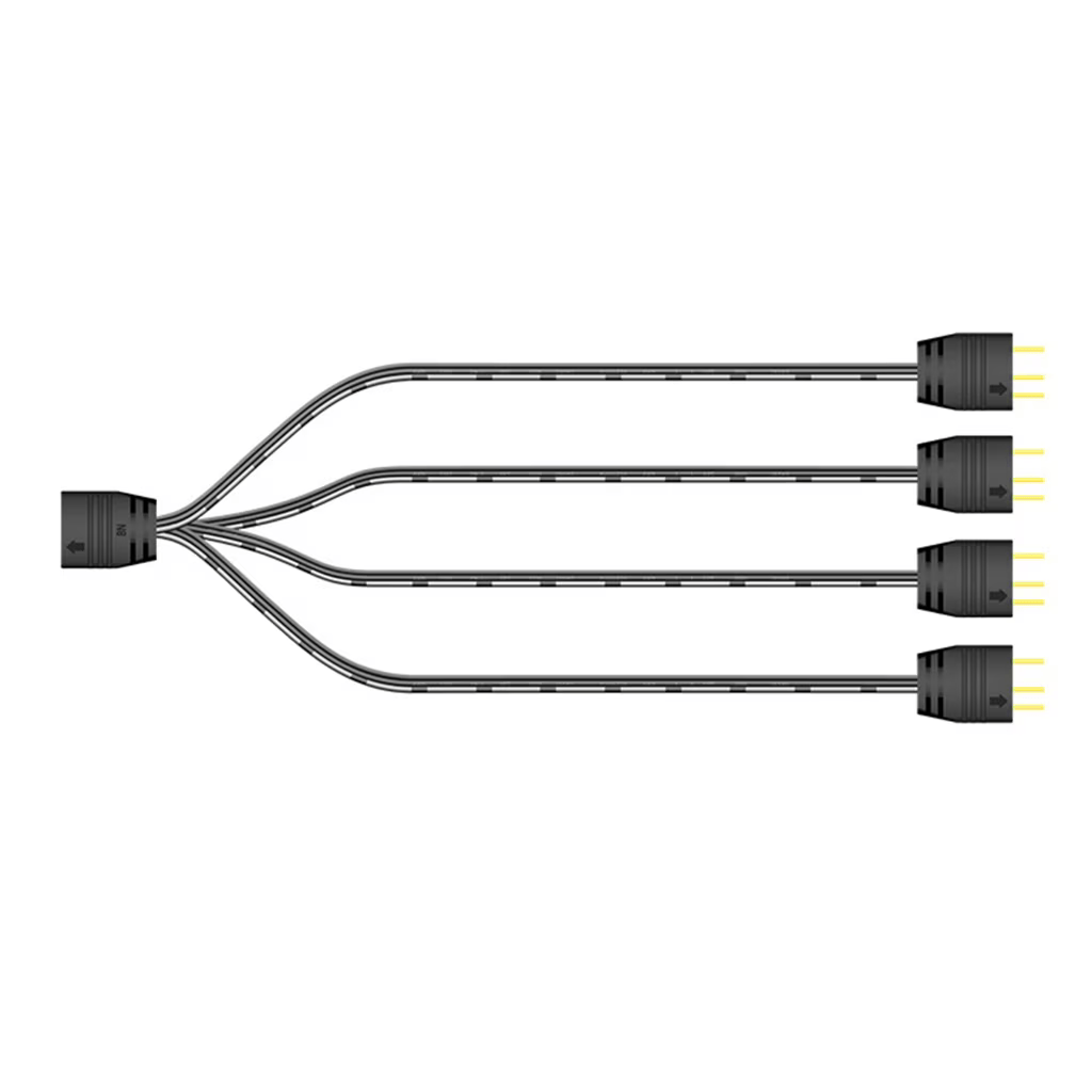 4 Way 5V Rgb 3pin ARGB Splitter Cable. 4 Way 5V Rgb 3pin ARGB Splitter Cable.