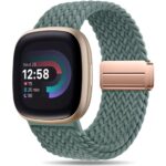 Fitbit Sense,Versa 3 4 Sports Smart Watch Strap Nylon Braided Loop Magnetic Buckle