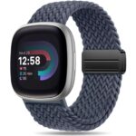 Fitbit Sense,Versa 3 4 Sports Smart Watch Strap Nylon Braided Loop Magnetic Buckle