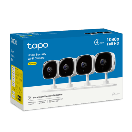 TP-Link Tapo C100 1080p Indoor Wi-Fi Security Camera with Night Vision (4-Pack)